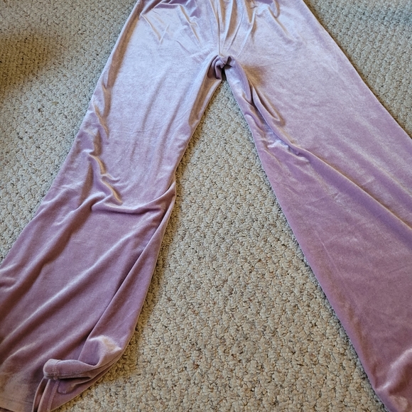 Pink Velvet Wide Leg Pants Size Medium By Victoria Secret - Picture 8 of 10